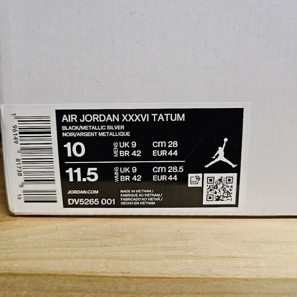 Air Jordan XXXVI 36 Jayson Tatum SZ 10 Mustang Black Metallic Silver DV5265-001 - Picture 11 of 12